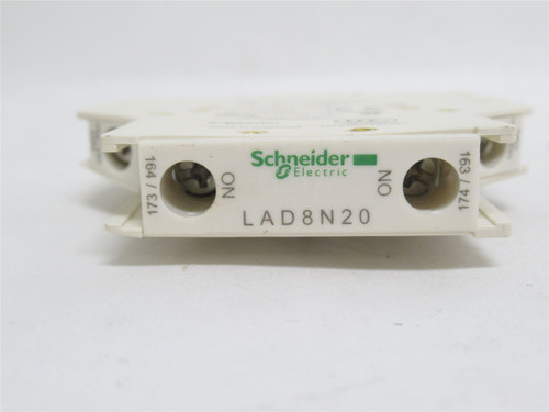 Schneider LAD8N20; Aux Contact Block; 10A; 600VAC; 2-NO