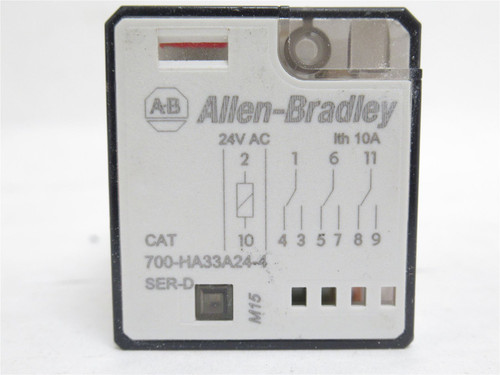 Allen-Bradley 700-HA33A24-4; Tube Relay 10A; 250V; Coil 24VAC