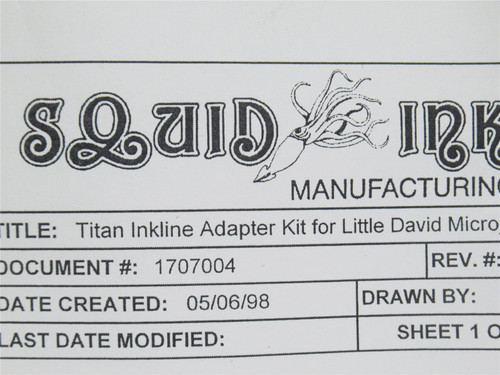 Squid Ink 1707004; Inkline Adapter Kit; Little David Microjet
