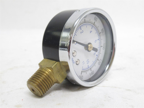 MFG- 101D-204F; Pressure Gauge; 0-160PSI; 2" Dial; 1/4NPT
