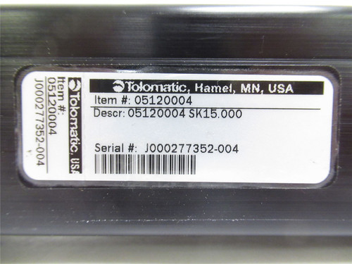 Tolomatic 05120004SK15.000; Rodless Cylinder; 15" Stroke Tolomatic 05120004SK15.000; Rodless Cylinder; 15" Stroke