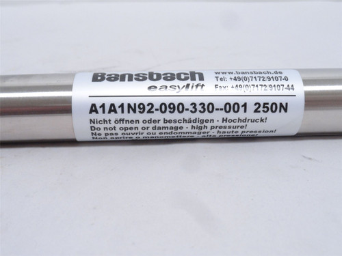 Bansbach A1A1N92-090-330--001-250N; Gas Spring; SS; 13-1/4" L