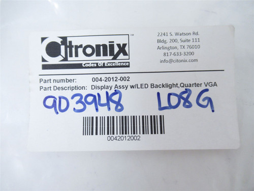 Citronix 004-2012-002; DisplayAssemblyw/LED Quarter VGA