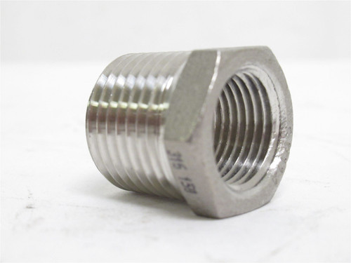 Industry-Std 1RTR3; Lot-2 Reducer Bushing SS-316 1/2 x 3/8NPT