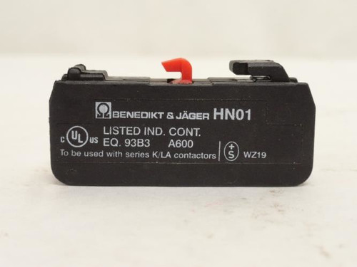 Benedict & Jager HN01; Contact Block; 10 Amps; 690VAC; 1-NO