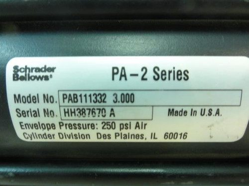 Parker PAB111332-3.000; Air Cylinder; 3" Stroke; 250PSI