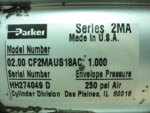 Parker 02.00CF2MAUS18AC1.000; Air Cylinder; 2"ID; 1" Stroke