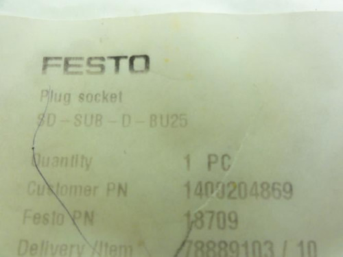 Festo 18709; Sub-D Socket; 25 Pin; 24VDC