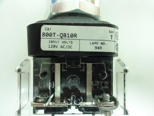 Allen-Bradley 800T-QB10R; Momentary Push Button; 120VAC/DC
