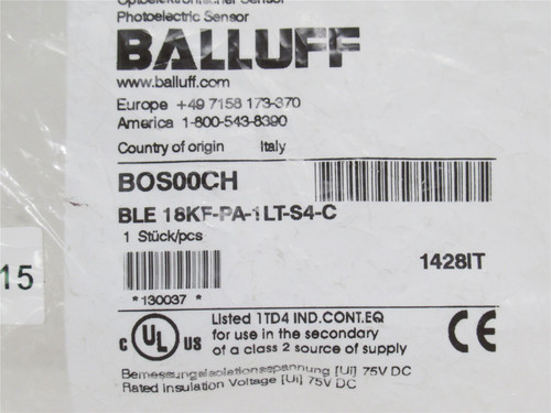 Balluff BOS00CH; Photo Sensor Reciever; 10-30VDC