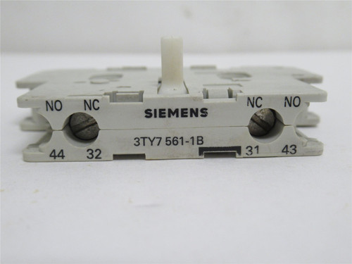 Siemens 3TY7561-1A; Aux Contact Block; 1-NO;1-NC; Left Side Mount