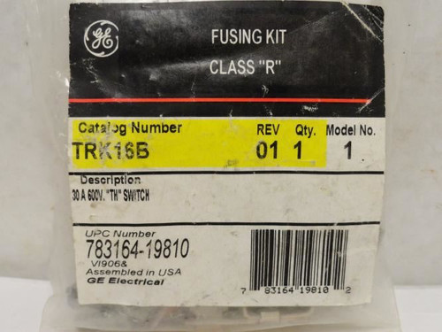 GE TRK16B; Disconnect Switch Class R Fusing Kit; 30A; 600VAC