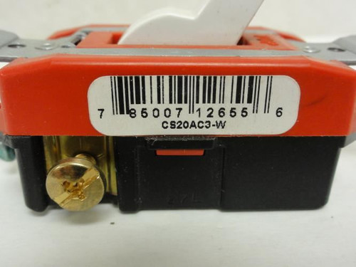 Pass&Seymour CS20AC3-W; Wall Switch; 3-Way; 20A; 120/277VAC