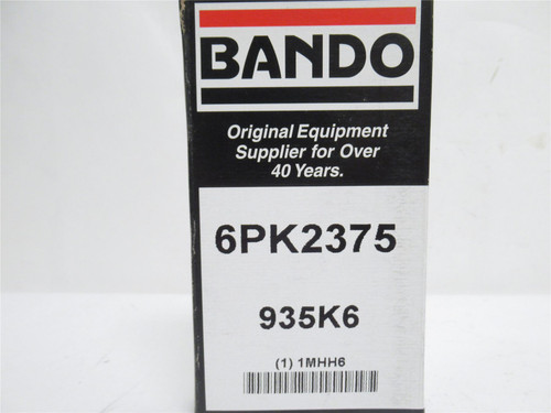 Bando 6PK2375; Serpentine Belt 935K6; 93-1/2" Long; 6 Rib