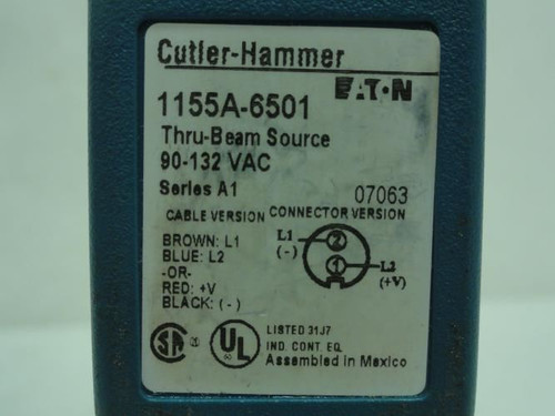 Eaton 1155A-6501; Photo Sensor; Thru-Beam Source; 90-132Vac