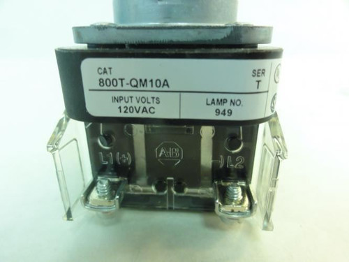 Allen-Bradley 800T-QM10A; Illuminated PB; Mom. Contact; 120VAC