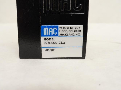 MAC 92B-000-CL3; Single Solenoid Manifold; 3/8" FNPT