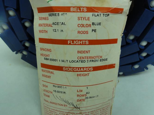 Intralox HJ-3051-1; Conveyor Belt; 10.02" Long; 12" Wide