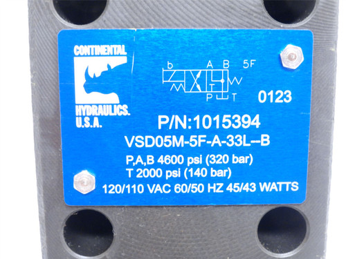 Continental Hydraulics VSD05M-5F-A-33L--B; Hydr Valve 1015394