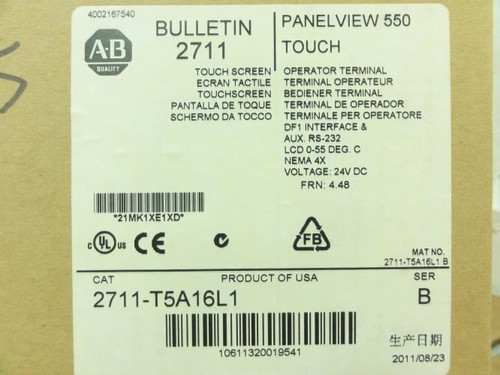 Allen-Bradley  12711-T5A16L1; PanelView 550; Touch Screen