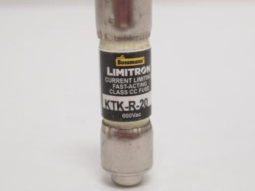 Bussmann KTK-R-20; Fast Acting Fuse; 20A; 600VAC; Class: CC