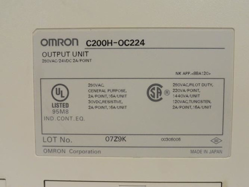 Omron C200H-OC224; Output Module; 250VAC; 2A; 16-Point