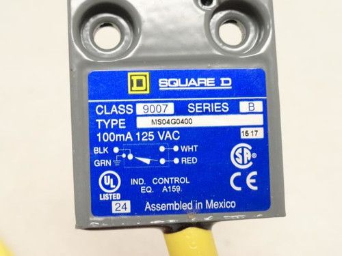 Square D 9007MS04G0400; Wired Limit Switch 12' Long 10A; 240VAC