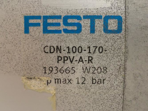Festo CDN-100-170-PPV-A-R; Air Cylinder # 193665; 100mm Bore