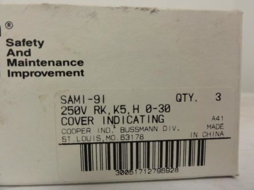 Bussmann SAM1-9L; Fuse Block 30Amp 600V Pkg 3