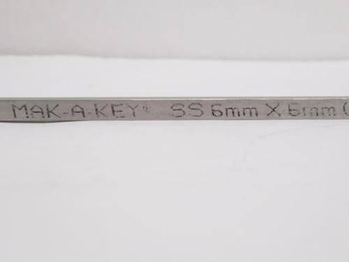 Industry-Std 5VY18; Key Stock; SS; 6mm W x 6mm H x 12" L