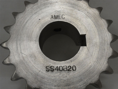 AMEC SS40B20; SS Sprocket; #40; 1.1875" ID; 20 Teeth; 40B20SS
