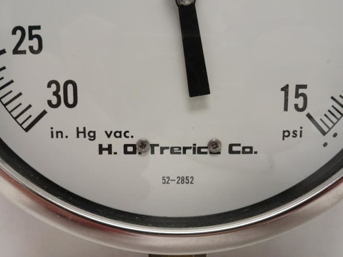 Trerice 52-2852; Surface Mount Vacuum Gauge -30 to 15Psi