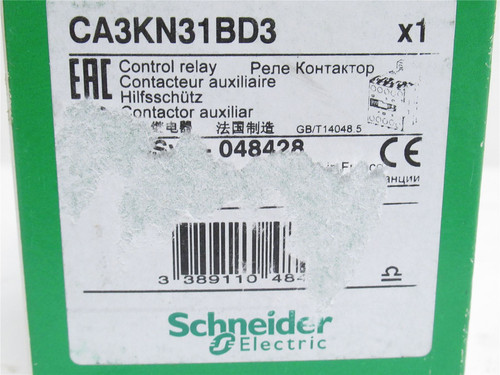 Schneider CA3KN31BD3; Control Relay;10A; 690VAC; Coil: 24VDC