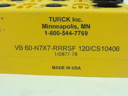 Banner VB60-N7X7-RRRSF120/CS10406; Junction Box U0877-78