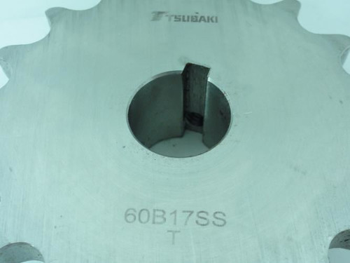 Tsubaki 60B17SS-1; SS Sprocket; # 60; 17Teeth; 1" ID