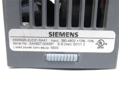 Siemens 6SE6420-2UD21-5AA1; Micromaster 420 5.9A 3P; 380-480V