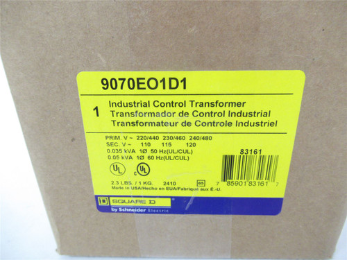 Square D 9070EO1D1; Transformer Control 50VA 240/480V-120V