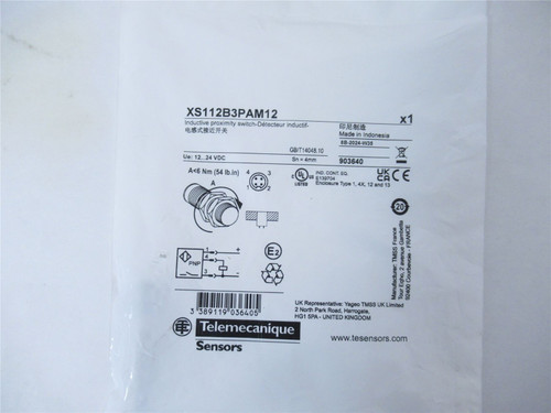 Telemecanique XS112B3PAM12; Inductive Proximity Switch 24VDC