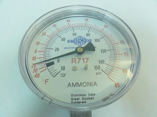 Sterling Industrial Refrigeration R717; R717 Gauge 3.5"dia 1/4" NPT