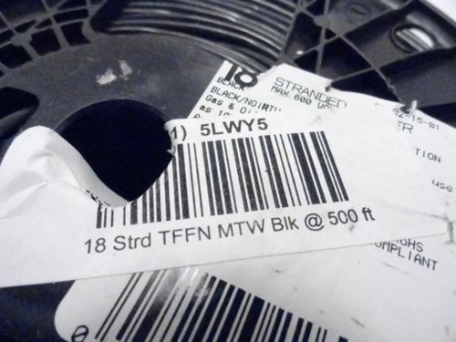 Southwire 5LWY5; Wire; Black; 18AWG; Partial roll
