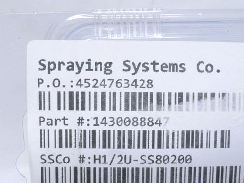 Spraying Systems H1/2U-SS80200; Flat Spray Nozzle; SS; 1/2NPT
