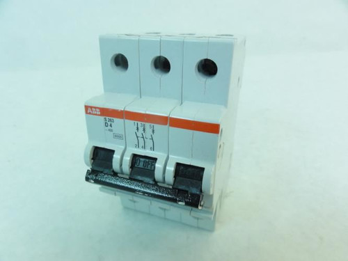 ABB S263D4; Circuit Breaker; 4A; 3P; 400VAC ABB S263D4; Circuit Breaker; 4A; 3P; 400VAC