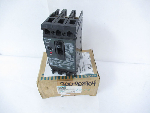 Siemens ED63A050; BREAKER 50A 600V 3 Pole (Cracked Plastic)