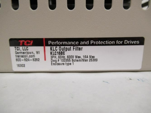 TCI KLC16BE; Output Filter; 16A; 600VAC; 3 Phase; Enclosure: 1