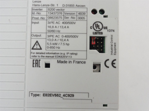 Lenze E82EV552K4C929; Frequency Inverter; Cracks in Case