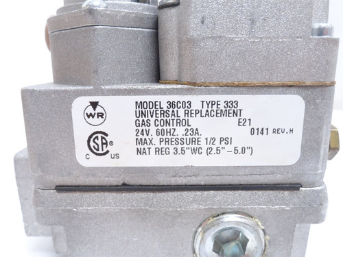 White-Rodgers 36003-333; Fast Opening Gas Valve 230;000BTU/HR