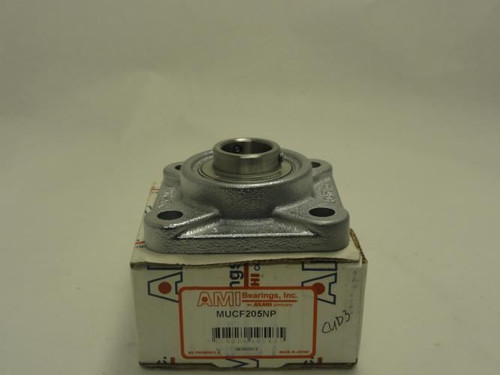 AMI MUCF205NP; Flange Bearing; 4-bolt; 25mm ID