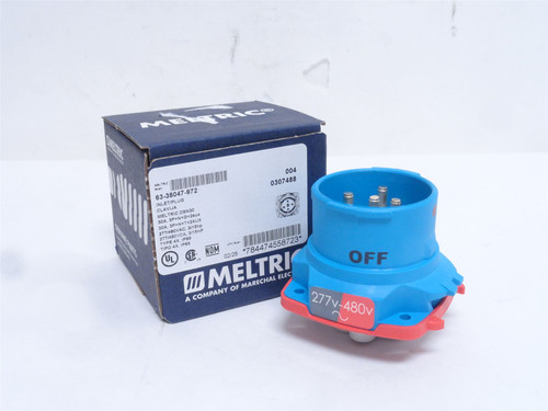 Meltric 63-38047-972; Receptacle Inlet Plug; 30A; 277/480VAC