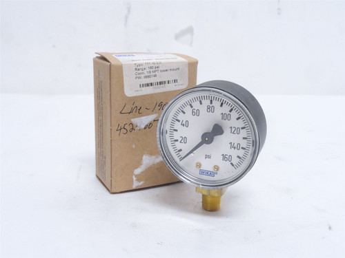 Wika 8990145; Dry Pressure Gauge; 0-160PSI; 2.5" Dial