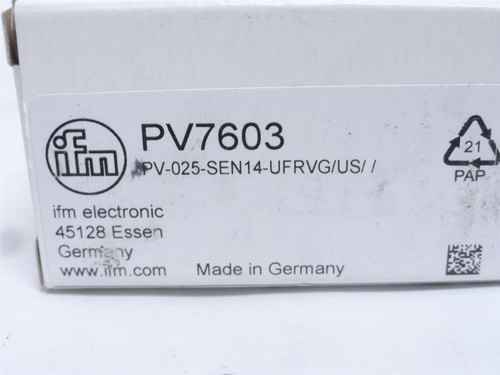 ifm PV7063; Pressure switch W/IO-Link; 0 to 362.6PSI; 1/4NPT